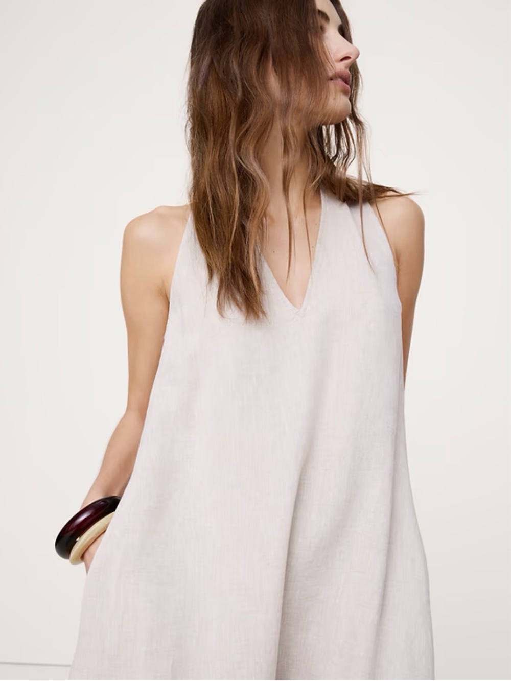LINEN HALTER MAXI DRESS - Picture 5 of 5